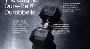 Product shot of the Hampton Dura-Bell dumbbell highlighting its unique benefits.