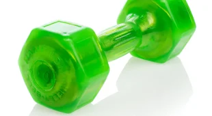 green jelly bell urethane coated dumbbell