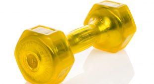 yellow jelly bell urethane coated dumbbell