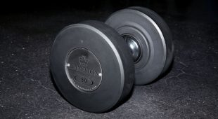 Side view of a Hampton Gel-Grip dumbbell.